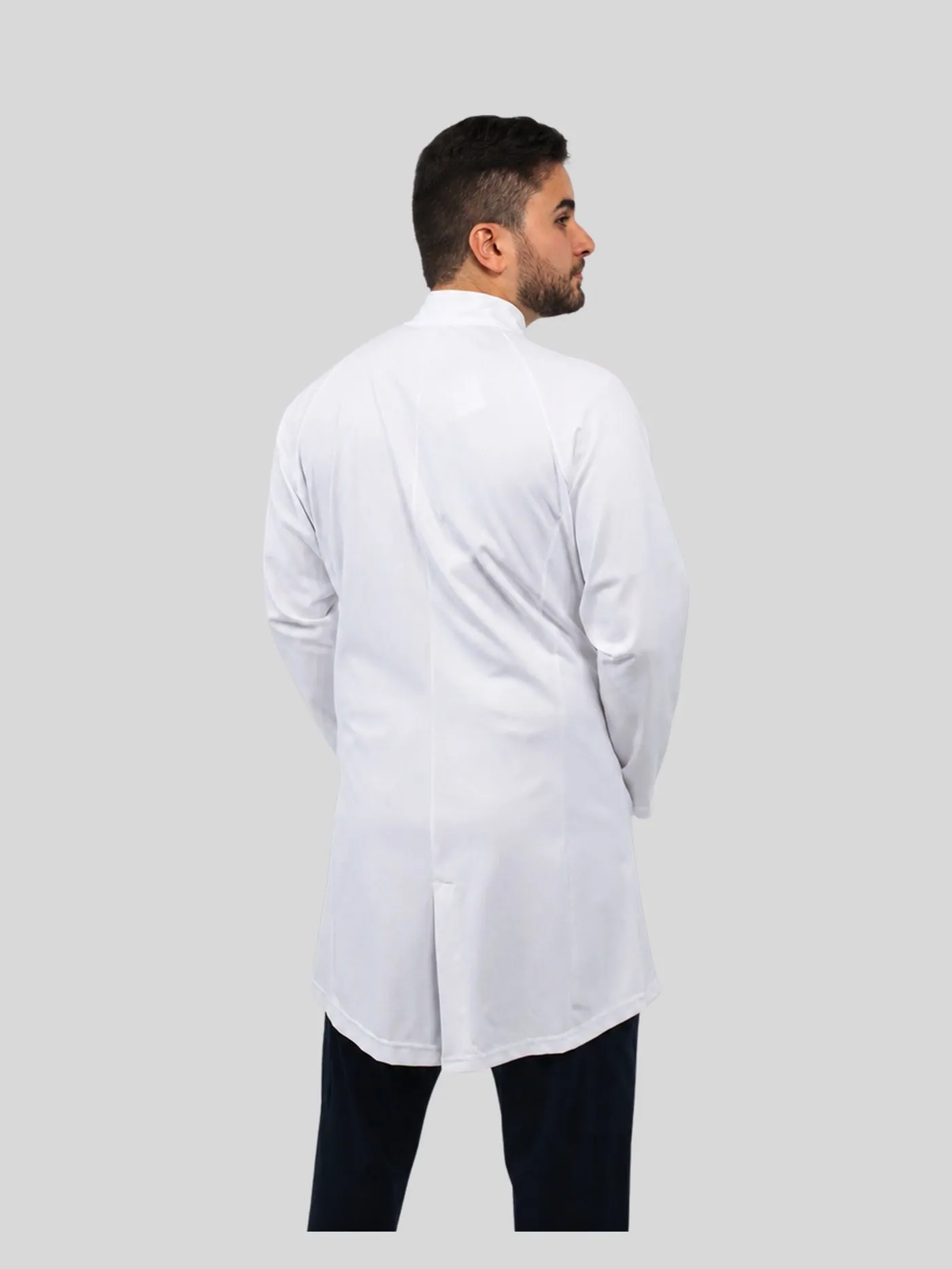 Jaleco Supreme Masculino branco, visto de costas